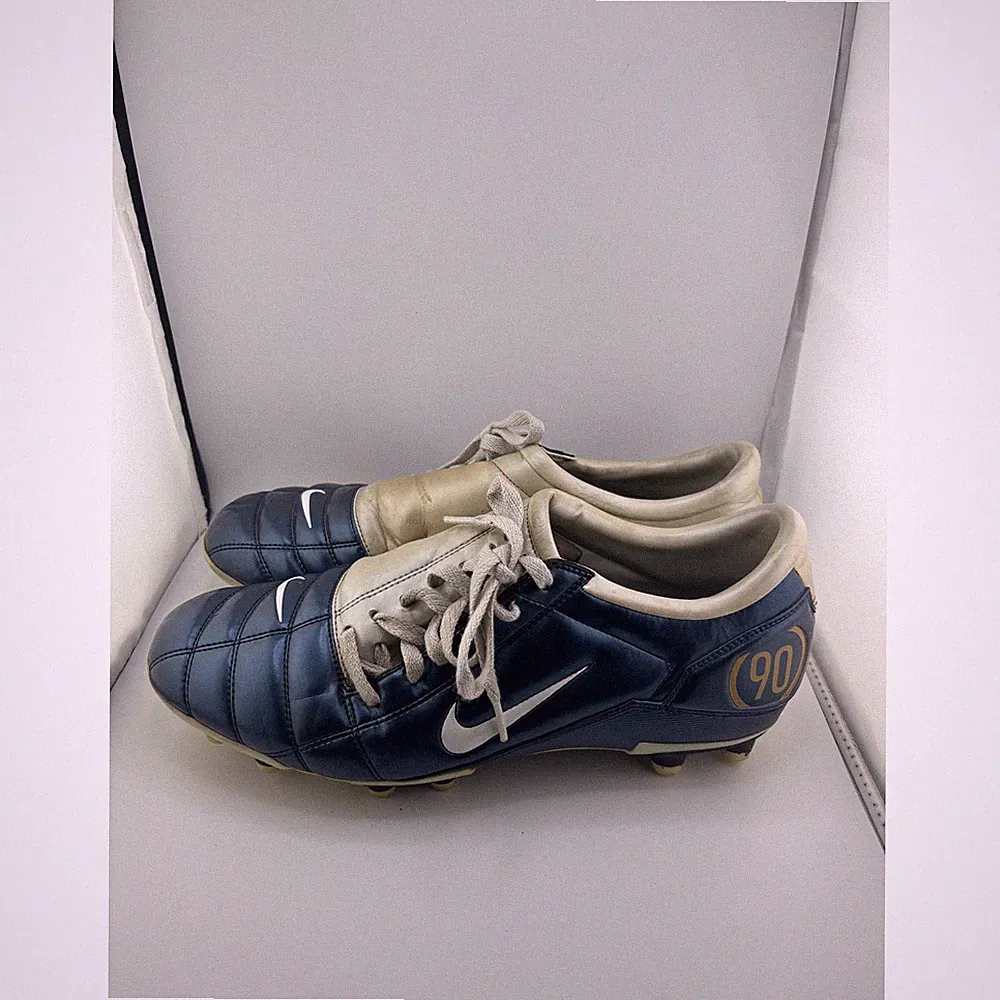 Nike Total 90 III FG Soccer Cleats Navy Blue Gold Mens 13 Vintage 2005