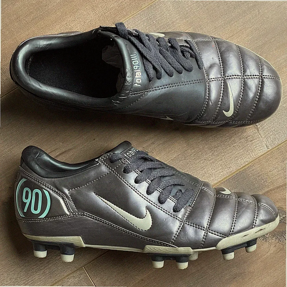 Nike Total 90 III FG Womens 8.5 Plum Grey Vintage Soccer Cleats Rare Y2K