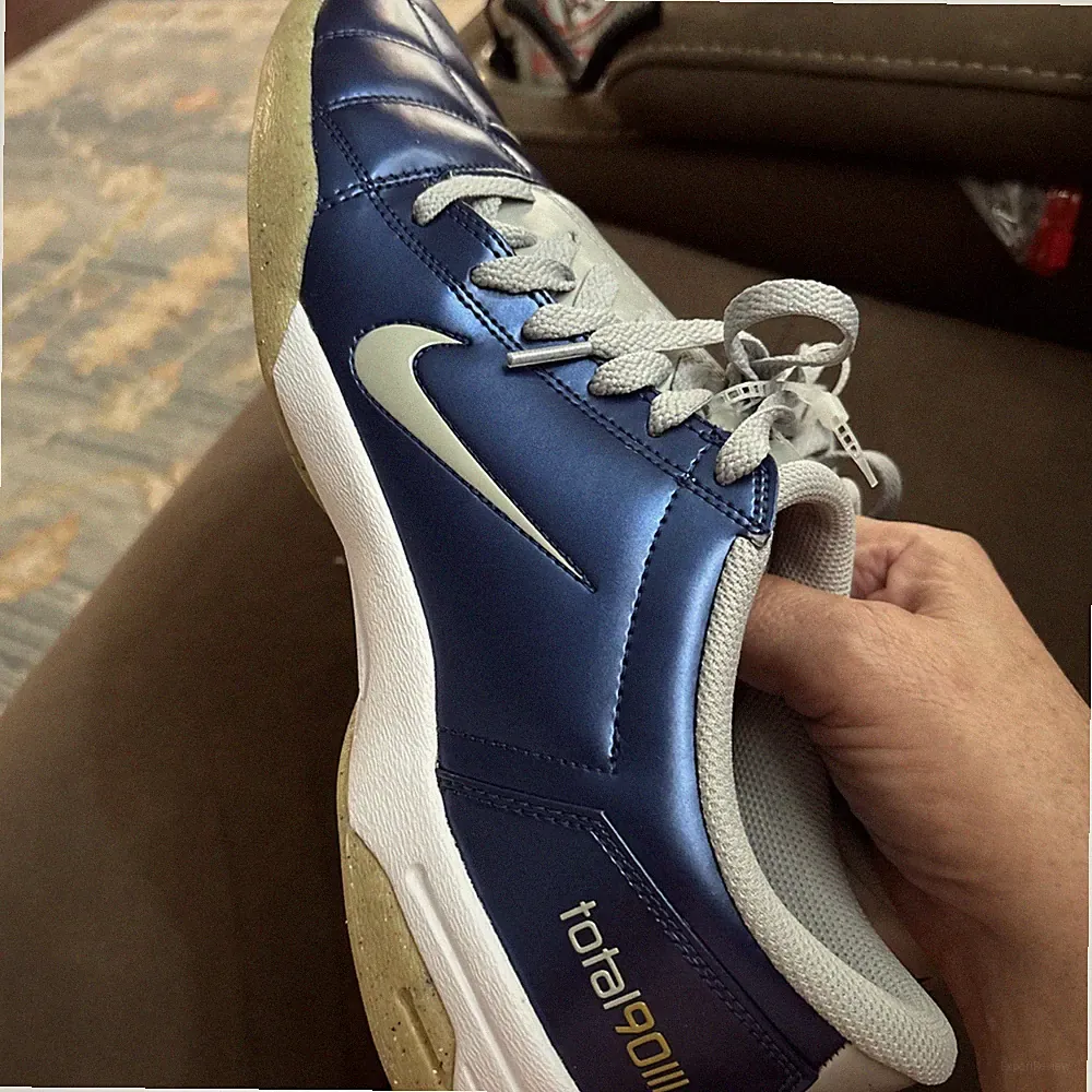 Nike Total 90 III Indoor Soccer Shoes Blue White Mens Size 11 New Authentic