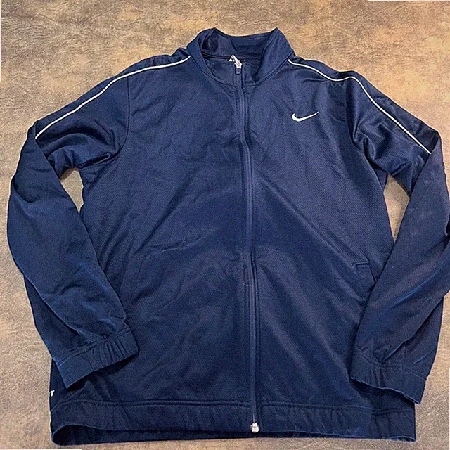 Nike Track Jacket Mens L Navy Blue Dri-FIT Full Zip Mesh