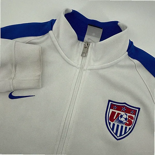 Nike Track Jacket Mens Large White US Soccer Federation Full Zip USA Logo