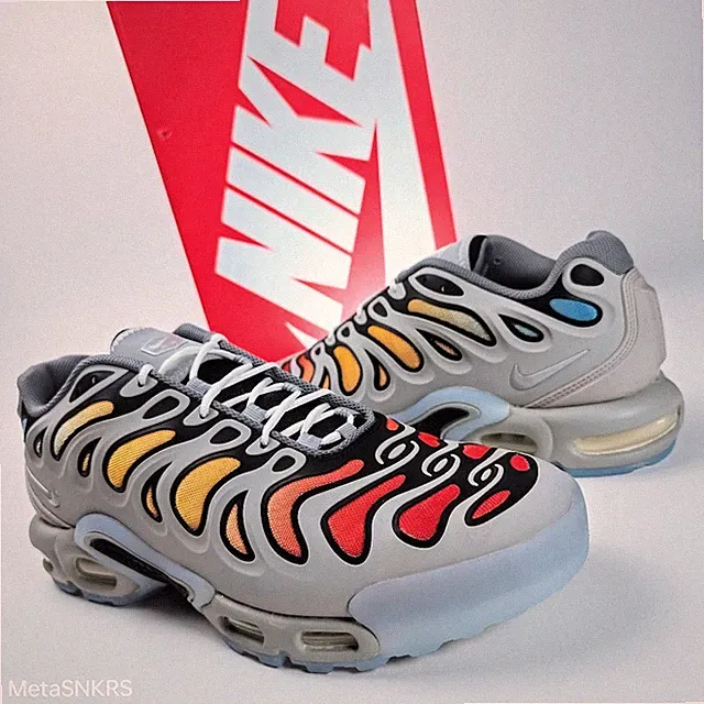 Nike US 12.5 Men's Grey Black Blue Retro Run Air Max Plus Drift FD4290 002 NIB