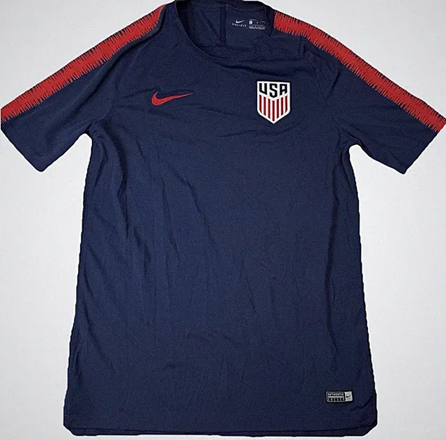 Nike US 2018 Jersey Mens Large Blue Dri-Fit Soccer Training USA FIFA World Cup