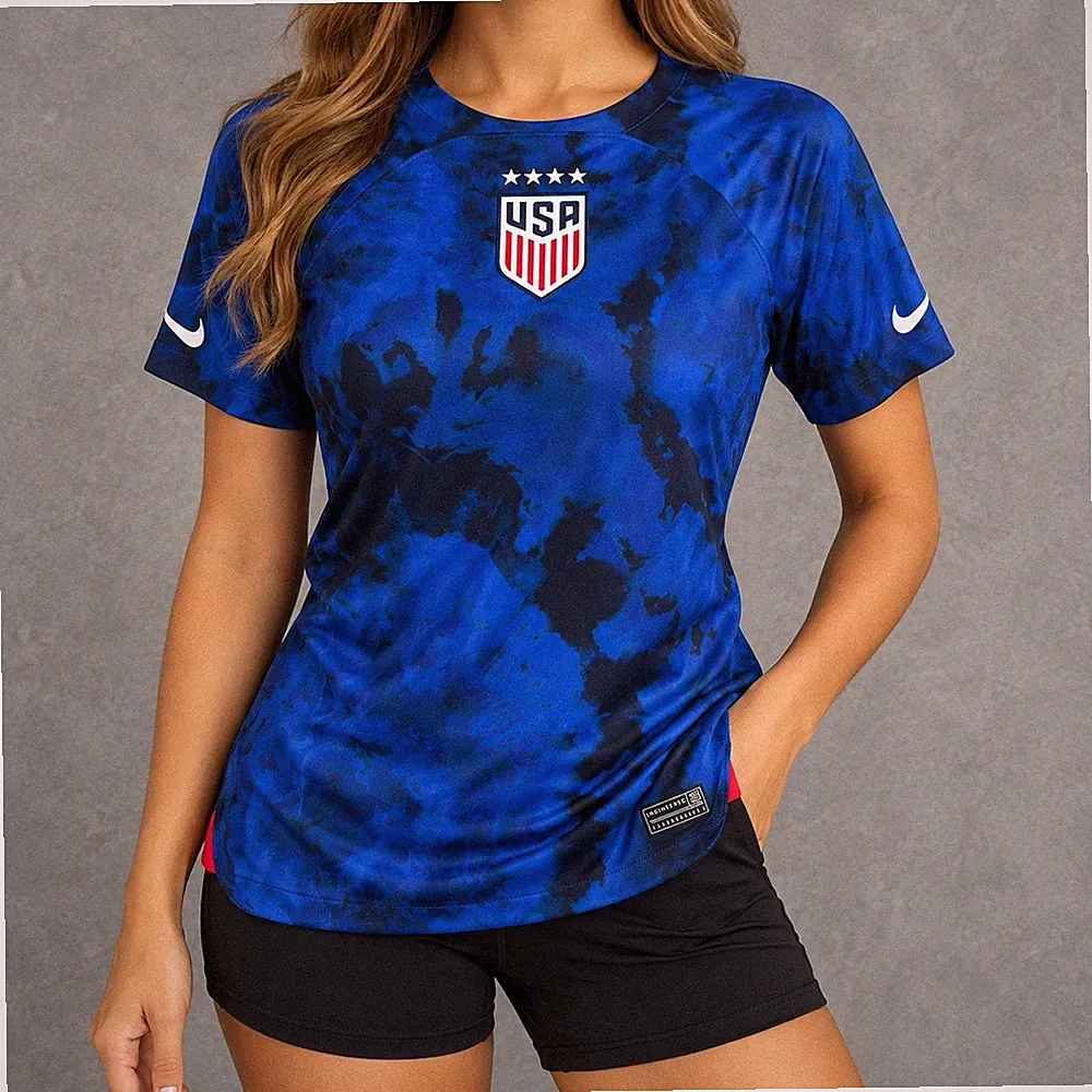 Nike USA 2022/23 Away Soccer Jersey Kit Womens Size Medium Blue Tie Dye USWNT