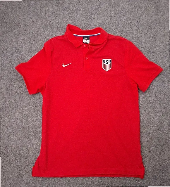 Nike USA Soccer Victory Polo Shirt Womens XL Red Golf Team Swoosh Short Sleeve