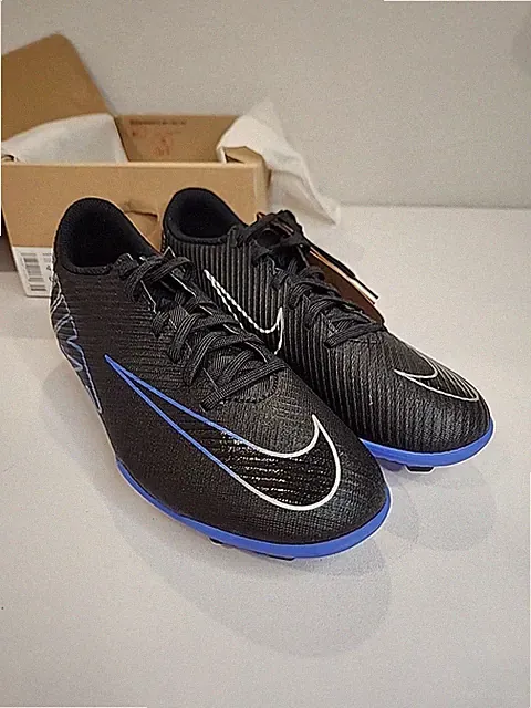 Nike Vapor 15 Club FG/MG Soccer Cleats Black Blue New Mens Size 4.5 Womens 6