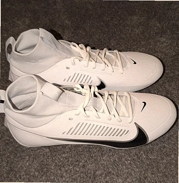 Nike Vapor Edge Pro 360 2 Men’s Size 13.5 White Black Football Cleats FJ7023-100