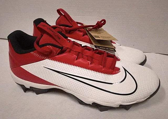 Nike Vapor Edge Shark 2 Football Cleat (DH5088 616) White/Red Men Size 11 NEW