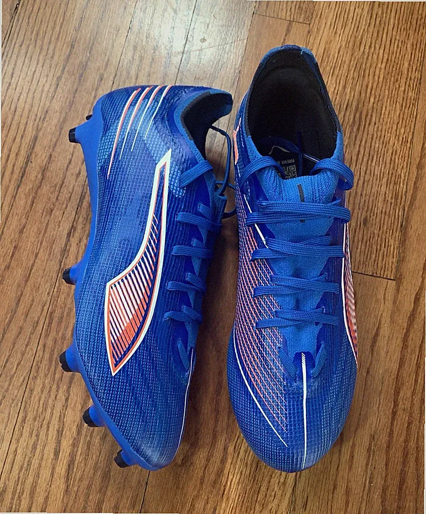 Nike Vapor Edge Soccer Cleats Blue Molded Studs Lace-Up US size 8