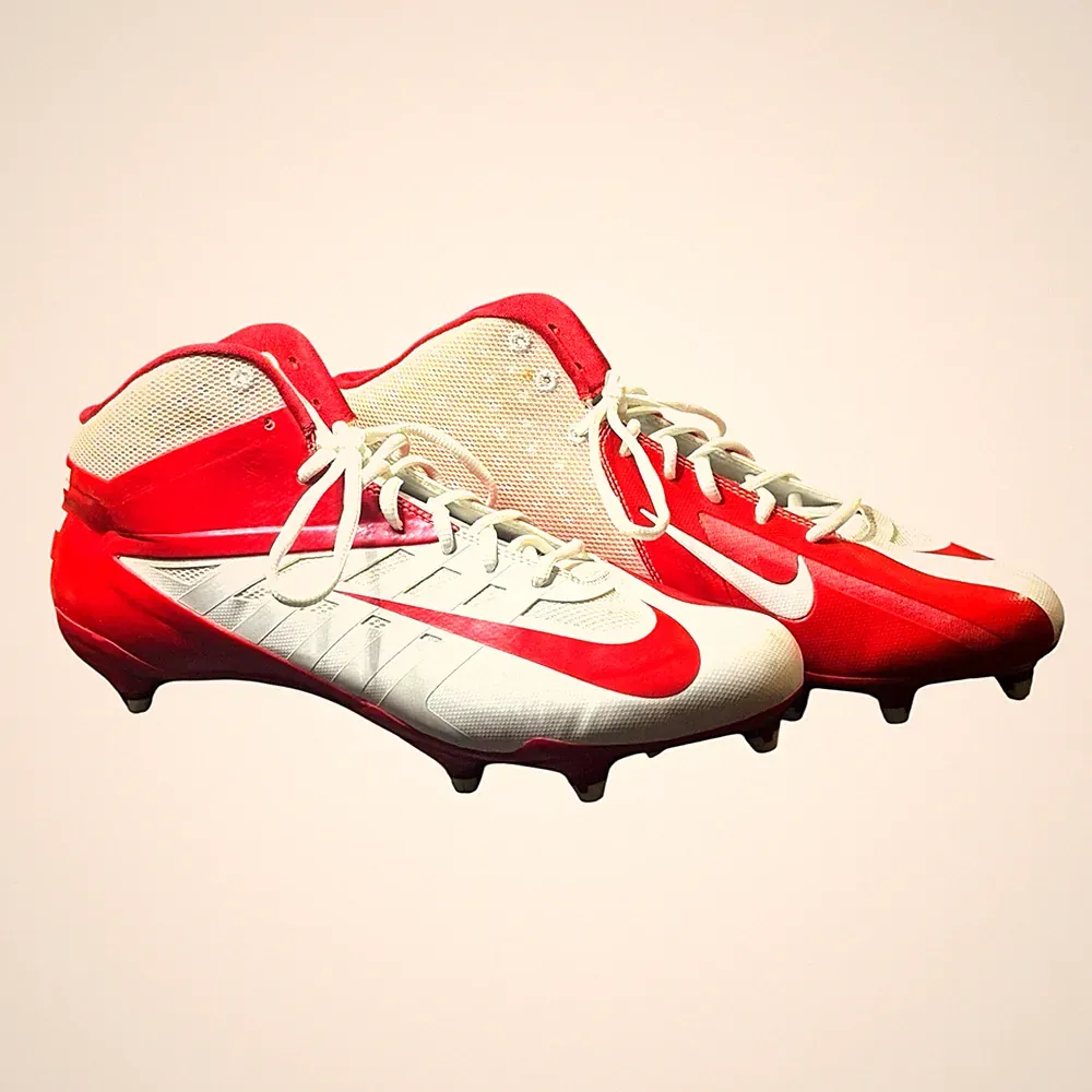 Nike Vapor Pro 511343-166 US Red White Soccer Football Cleats Mens Sz 14.5 *See*