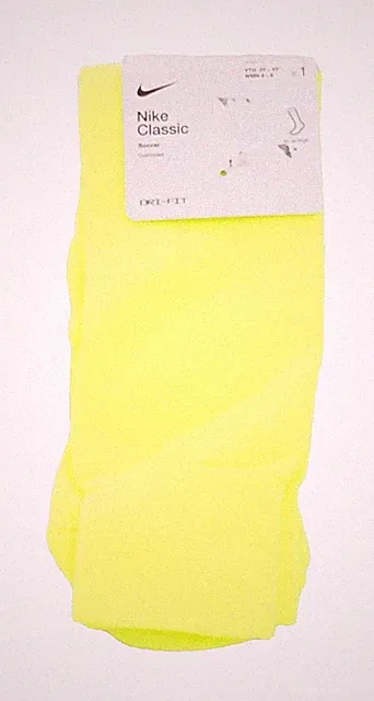 Nike Youth Boy's 3Y-5Y Bright Yellow Nike Classic Cushioned Soccer Socks Dri Fit