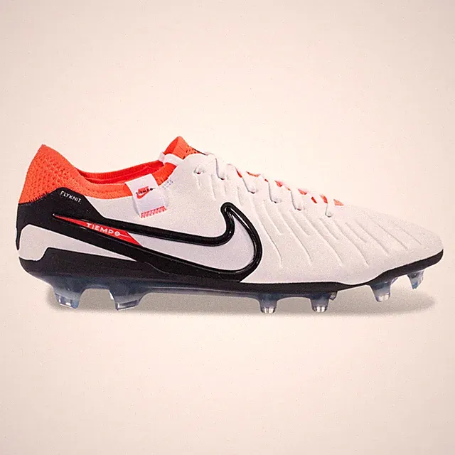 Nike Youth Legend 10 Elite Firm Ground Soccer Cleats, White/Bright Crimson, 4.5