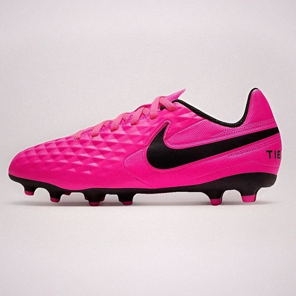 Nike Youth Size 3y Kids Tiempo JR Legend 8 Club FG/MG Soccer Cleats Pink Blast