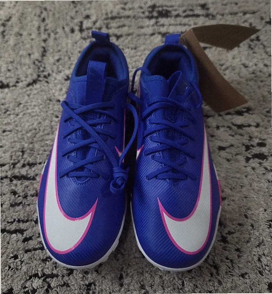 Nike Youth Turf Soccer Shoes/Cleats Blue White Pink Swoosh