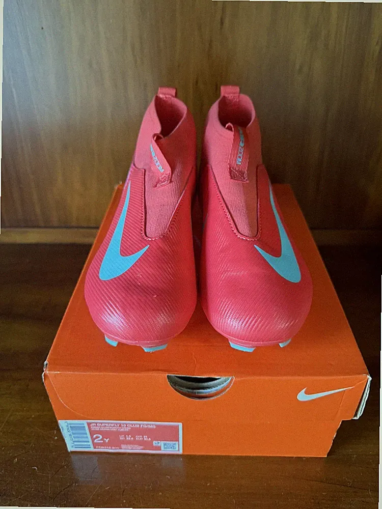 Nike ZM Jr Superfly 10 Club FG MG Youth Soccer Cleats Size 2Y Red FQ8318-800