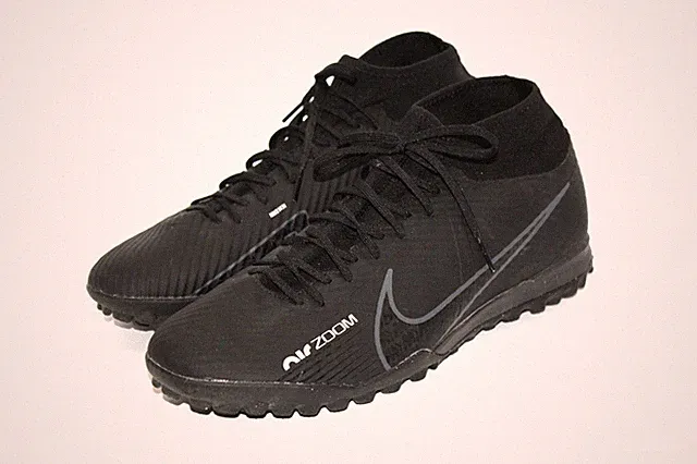 NIKE Zoom Mecurial Superfly 9 Academy TF Turf Mens Soccer Shoes 11.5 Blk / Grey