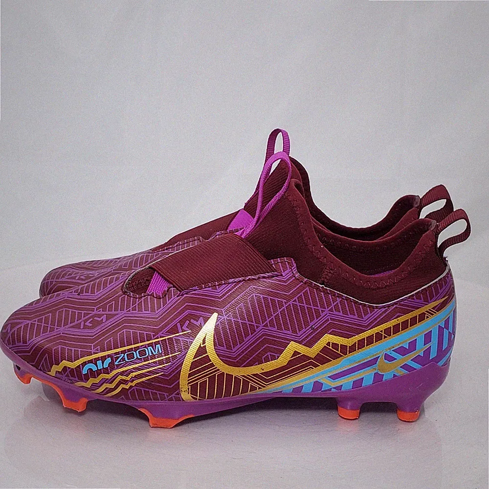 Nike Zoom Mercurial KM Soccer Cleats Unisex Kids 5.5 Purple Slip On FG