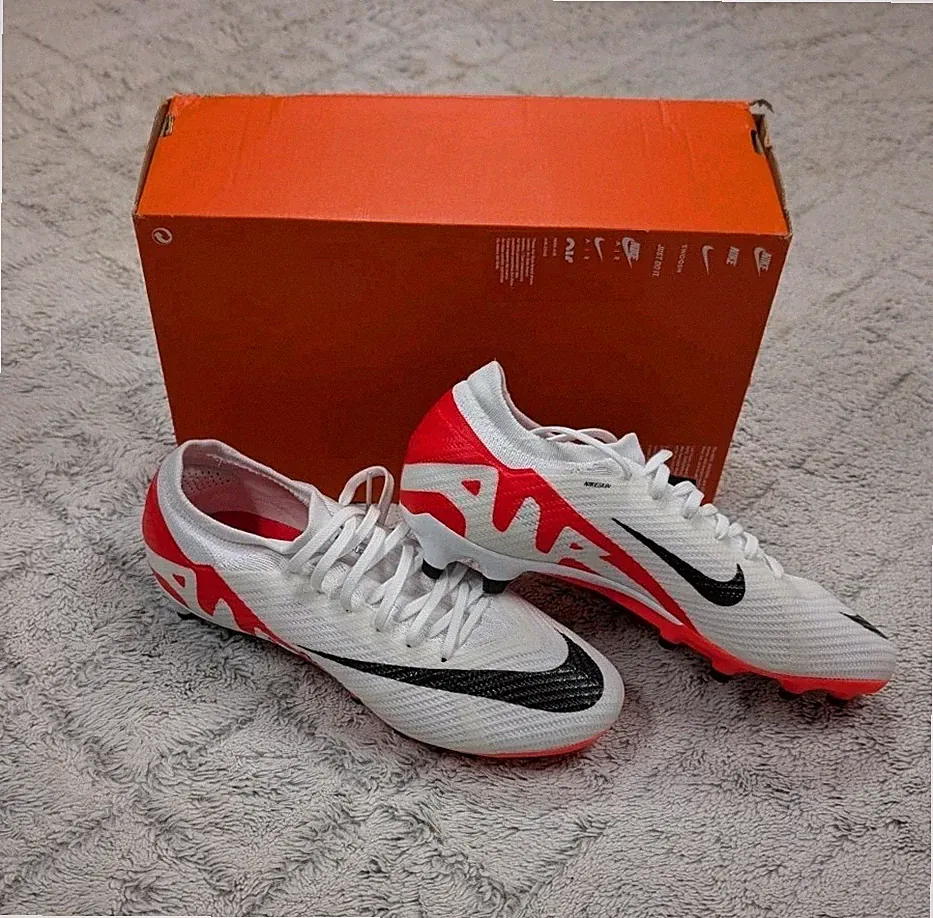 Nike Zoom Mercurial Vapor 15 Pro AG Soccer Cleat White Red Mens 6.5 DJ5604-600