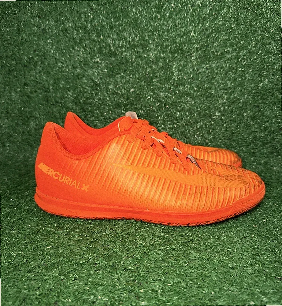 Nike Zoom Mercurial X Soccer Shoe Cleat Sneaker Bright Orange Kids Youth Size 6Y