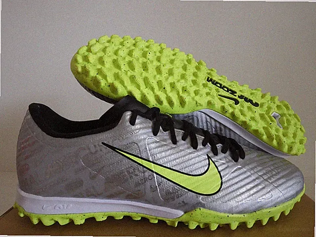 Nike Zoom Vapor 15 Academy XXV Tf Turf Cleats Silver-Volt Sz 7.5 [FB8396-060]