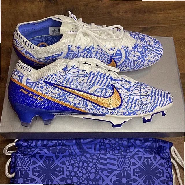Nike Zoom Vapor 15 Elite FG CR7 Azulejo Blue Soccer Cleats DQ5299-182 Blue White
