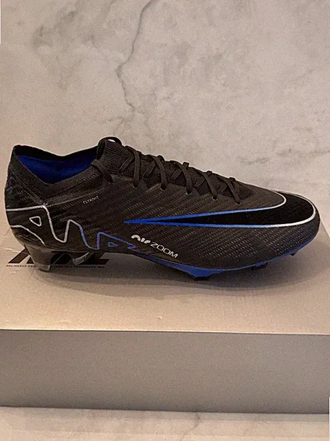 Nike Zoom Vapor 15 Elite FG Soccer Cleats Black Royal DJ4978-040 Men's Size 11