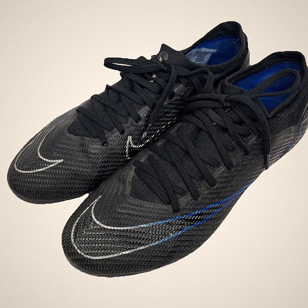 NIKE Zoom Vapor 15 Elite FG Soccer Cleats Mens Size 6 Women’s 7.5 Black Blue