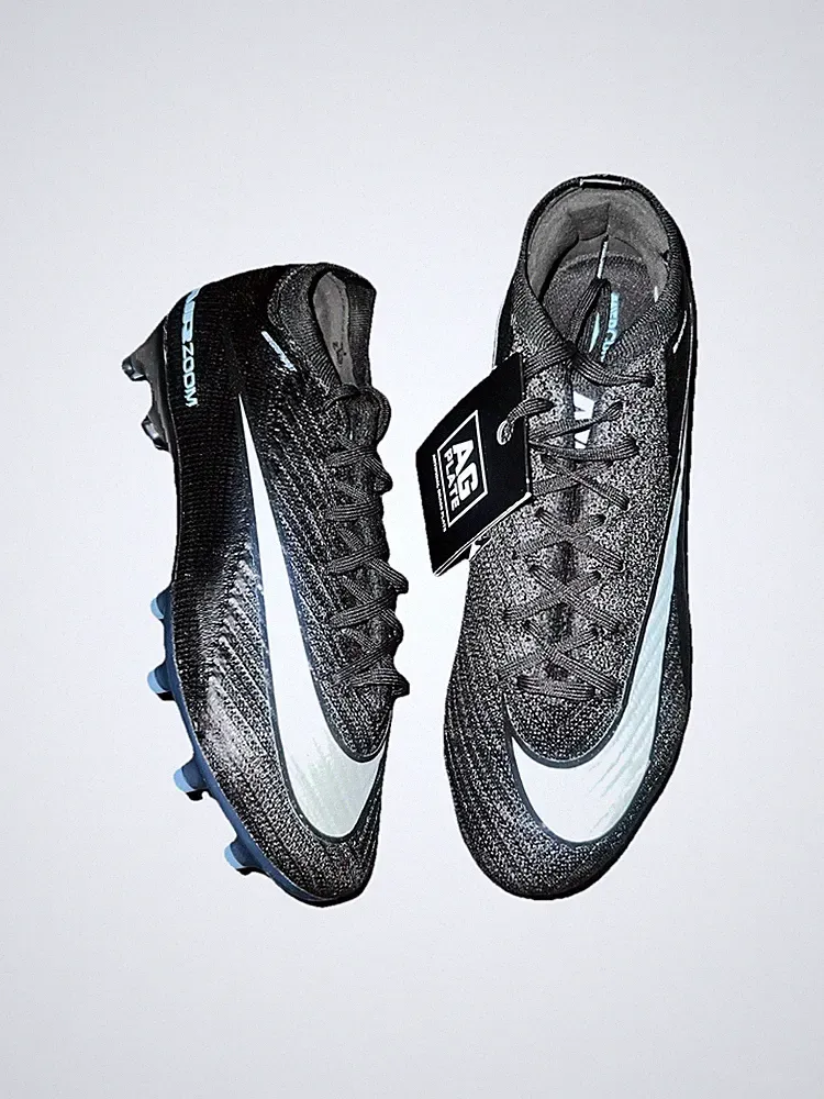 Nike Zoom Vapor 16 Elite AG Pro Soccer Cleats Mens Size 6.5 Black Ice Blue