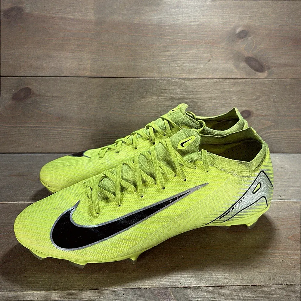 nike zoom vapor 16 pro FG mens size 11 soccer cleats neon green athletic shoes