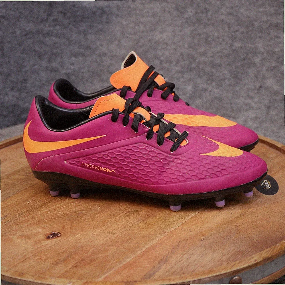 Niki Hypervenom Phelon FG Women Size 7 US Purple Orange Soccer Cleats 599077-585
