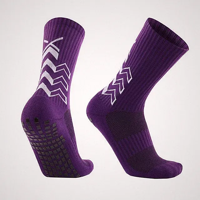 Non‑Slip Grip Soccer Football Crew Socks, Breathable Cushioned Athletic Sports