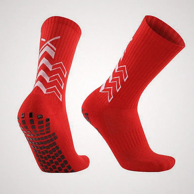 Non‑Slip Grip Soccer Football Crew Socks, Breathable Cushioned Athletic Sports