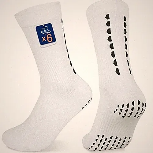 Non-slip Grip Soccer Sports Socks Men Women Compression Large White-6 Pairs