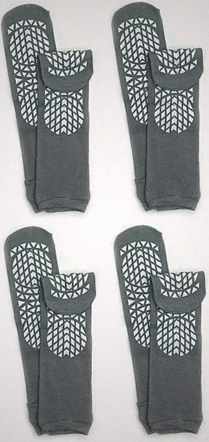 Non Slip Safety Socks Double Sided Tread Hospital Grip Pack of 4 Pairs