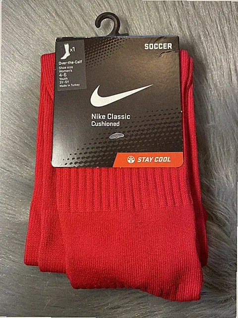 NOS Nike Dri Fit Over The Calf Women's Soccer Socks Women's 4-6 Youth 3Y-5Y