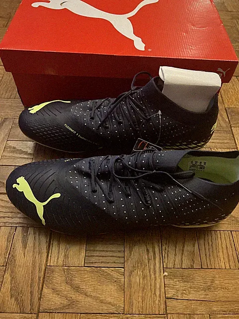 NWB Puma Mens 13 Future Z 2.1 FG Soccer Boots Cleats Black & Yellow Trainer $199