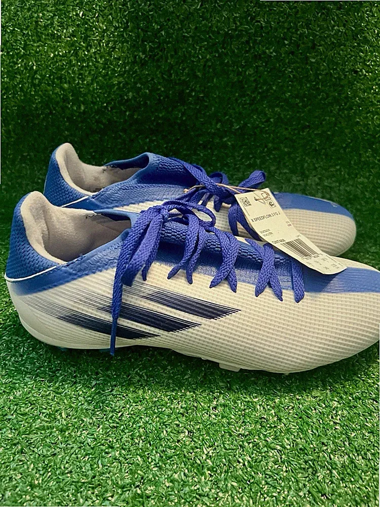 NWB size 6 adidas X SPEEDFLOW.3 FG J Soccer Futbol Cleats GW7488 White/Blue