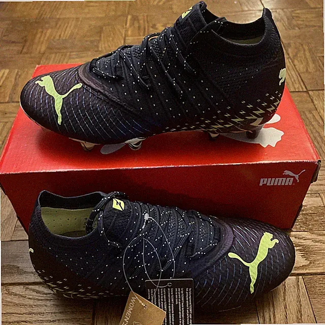 NWB Women's 6.5 Puma Future Z 1.4 Soccer Football Cleats 107093-01 Black Yellow