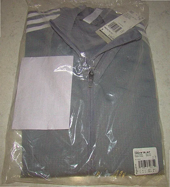 NWT Adidas Adult Small Climalite Soccer TIRO19 Full Zip Gray Track Jacket