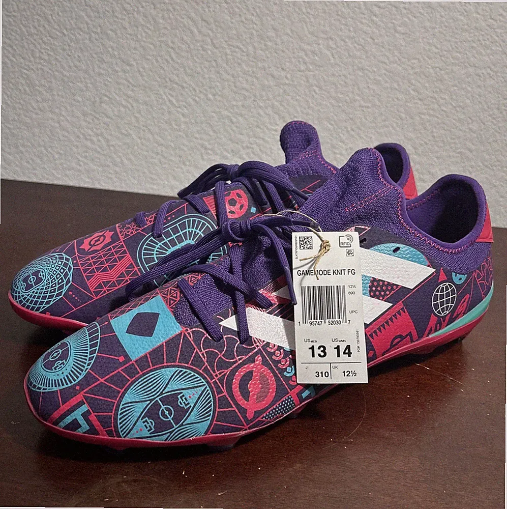NWT Adidas Men's Gamemode Knit Firm Ground Soccer Cleats Purple Fuchsia Size 13