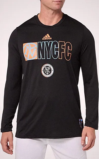 NWT adidas Men's New York City FC Long Sleeve Pre-game T-shirt - Black - XL