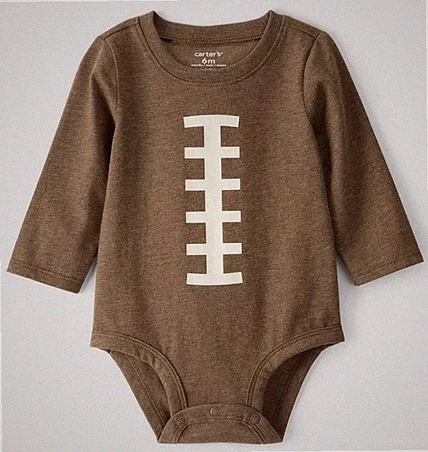 NWT Carter's Football Long-Sleeve Sports Bodysuit - 12m