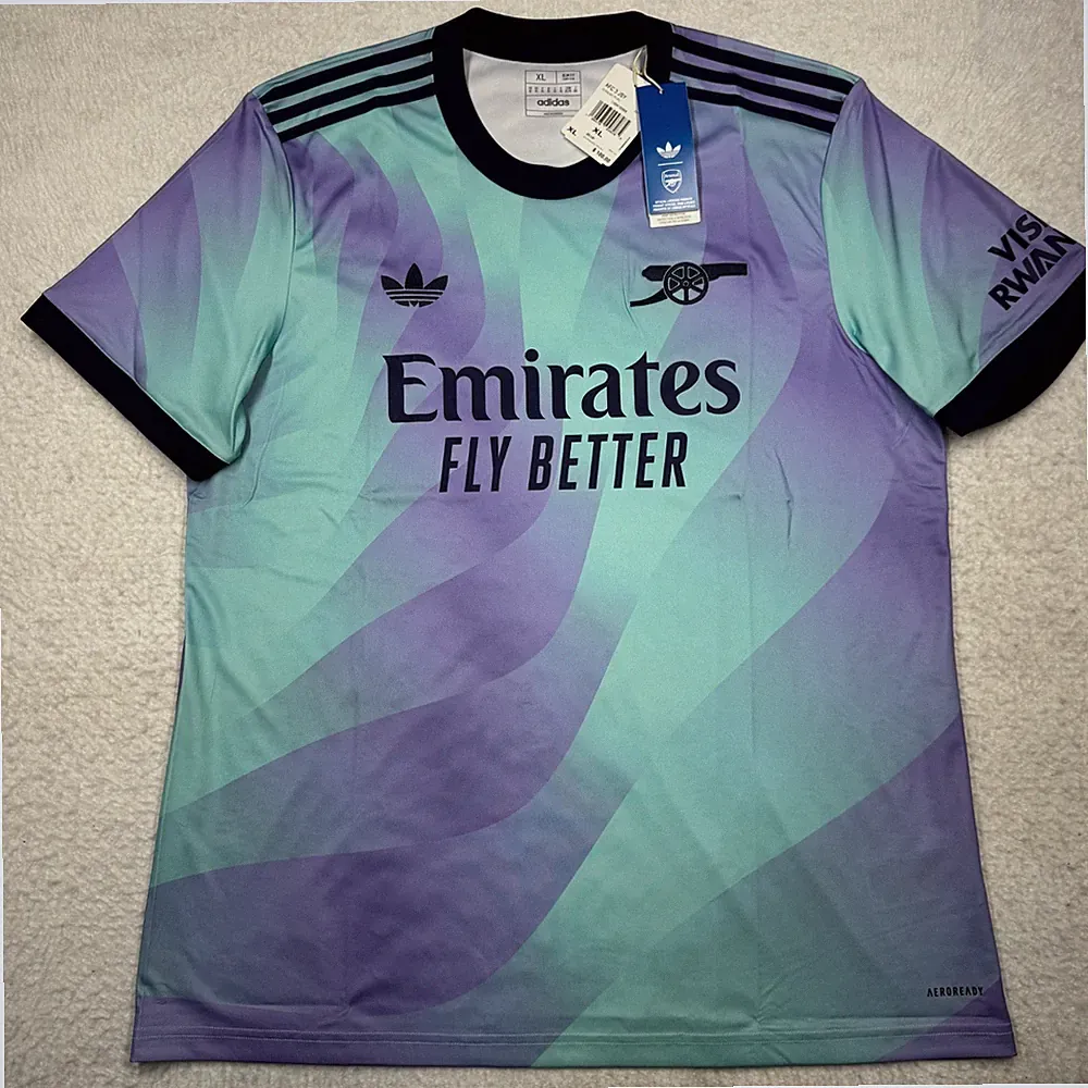NWT Emirates Fly Better Soccer Jersey by Adidas Blue and Purple Men's Size XL