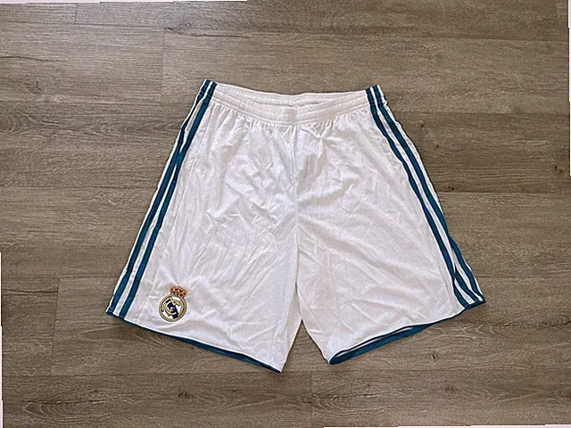 NWT REAL MADRID ADIDAS 2016/2017 Mens Sz M White FOOTBALL Soccer HOME SHORTS