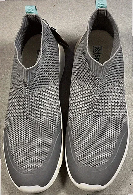 NWT Spenco Shoes Women's 10 B Yoga Stretch Knit Mesh Athletic Sneaker Gray #3261