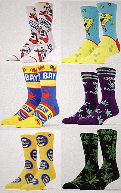 Odd Soxs Compression Crew Socks Novelty Characters Cartoons Candy NWT