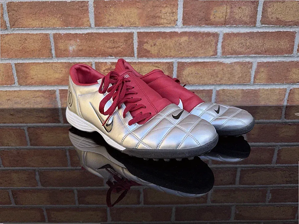 OG Nike Total 90 III 3 TF SP Silver & Red Turf Studded Soccer Cleat Size 14