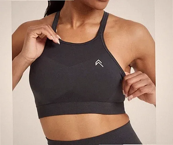 Oner Active Blue Sports Bra Sz XS Seamless Racerback Gym Compression Fit W/Pads