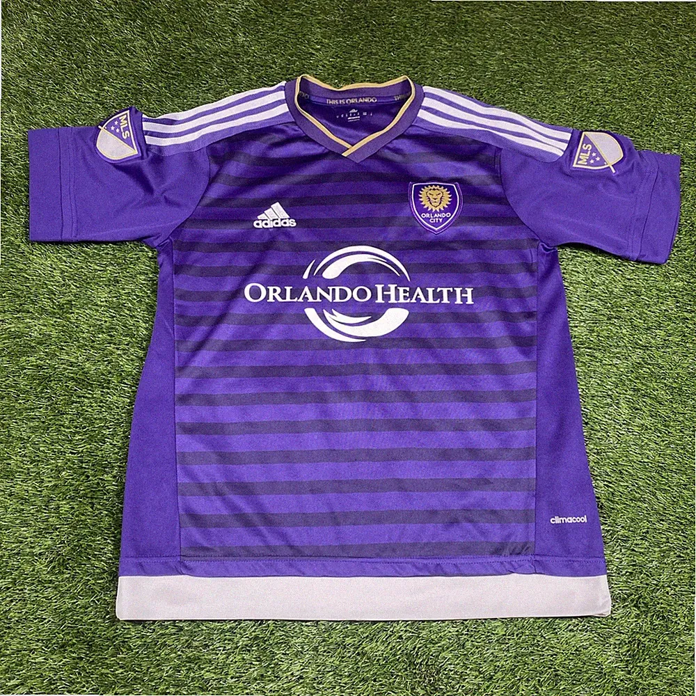 Orlando City Soccer Jersey Adidas Mens Medium 2015 Kit Purple