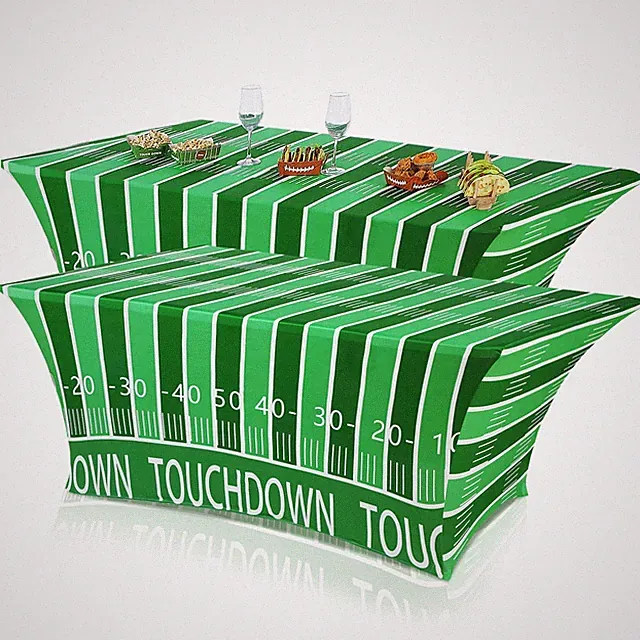 Oudain 2 Pcs Football Stretch Table Cover 6 Feet Football Spandex Table Clothes